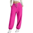 thumbnail image 4 of ManxiVoo Womens High Waisted Wide Leg Joggers with Pockets Comfortable Workout Trousers XXL Size Hot Pink, 4 of 8