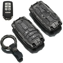 Compatible with Honda Key Fob Cover, Key fob Case Shell for 2016-2022 Accord Pilot CRV 2016-2021 Civic 2019-2024 Passport 5 Buttons, Metal Shell & Soft Silicone Protection