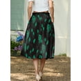 thumbnail image 5 of JWD Women's Skirts Flowy Maxi Skirt Summer Long Midi Length Casual Skirt Elegant Cool Dress with Pockets Black Green Leaf M, 5 of 10