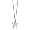 thumbnail image 3 of Stainless Steel Necklace with Pendants Chain Polished Laser Cut CZ 2 Piece Cross 20in 20 inch, 3 of 6
