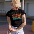 thumbnail image 2 of Let's Go Girls, Quote to Cheer Up Your Friends, Groovy Retro Wavy Text Merch Gift, Military Green T-Shirt, XL, 2 of 5