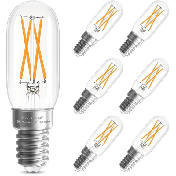 E12 Candelabra Bulb Dimmable, 6W, 60 watt Equivalent, Warm White 2700K, T6 T25 E12 YANTON Bulb for Chandeliers, Ceiling Fan, 90 CRI 600LM, e12 Light Bulbs, 6 Pack