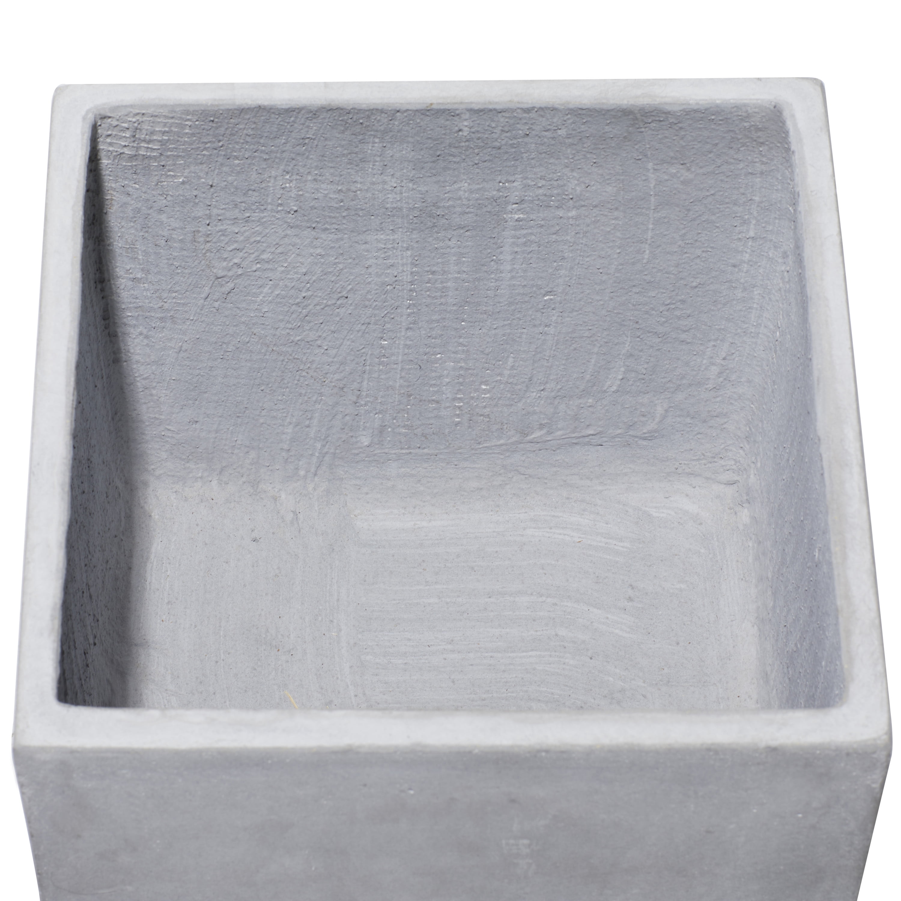 DecMode Fiber Contemporary Clay Planter, Grey, Set of 2