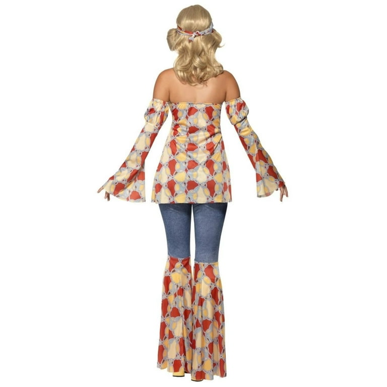 Vintage Hippy 1970s Costume Adult Multi Coloured Vintage Hippy 1970s Costume Adult Multi Coloured