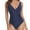 Blue, variant on Tsesme Wrap One Piece Swimsuit Women V-Neck Slimming Bathing Suit Modest Swimwear with Side Drawstring