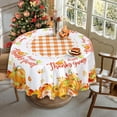 thumbnail image 2 of Nappe d'Automne de l\'Action de Grâce en Tissu Rond - Housse de Table en Polyester Récolte d'Automne Citrouille Orange Décor à Carreaux Buffle Imperméable 70x70 Pouces, 2 of 6