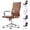 Brown, variant on Okeysen Office Desk Chair, Ergonomic Leather Modern Conference Room Chairs, Executive Ribbed Height Adjustable Swivel Rolling Chair for Home Office. (Brown)