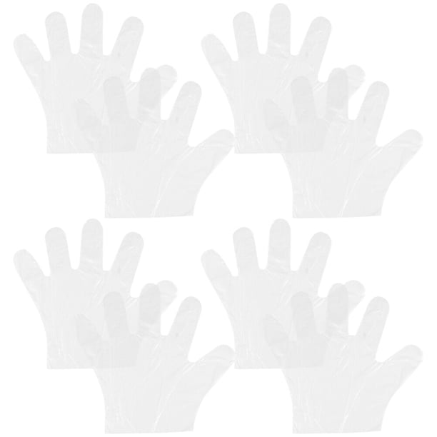 Guantes transparentes gruesos de 300 piezas, guantes protectores desechables, guantes de PE de grado alimenticio para trabajos industriales, trabajo con alimentos (100 piezas en 1 paquete)
