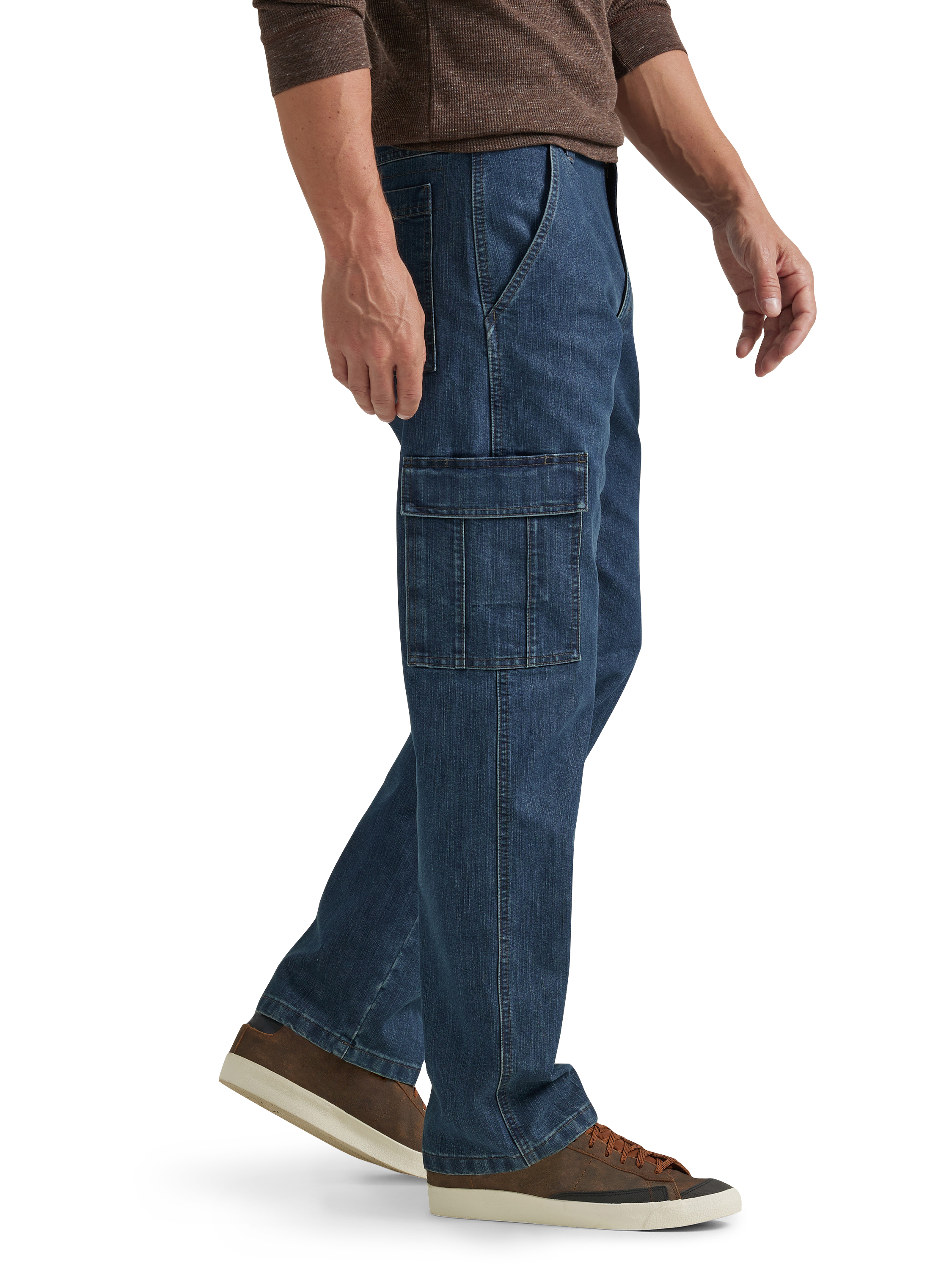 Wrangler Men's Relaxed Fit Cargo Jeans, Khaki photo 2