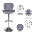 thumbnail image 4 of Set De 2 Bancos De Cocina Mostrador Barra Silla Taburete Comedor Respaldo Alto Altura Regulable y Función Giratoria 360°, 4 of 7