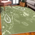 thumbnail image 3 of Paisley Decorative Rug, Oriental Motifs with Swirled Branch and Flower Pattern Bohemian Illustration, Quality Carpet for Bedroom Dorm and Living Room, 6 Sizes, Olive Green, by Ambesonne, 3 of 4