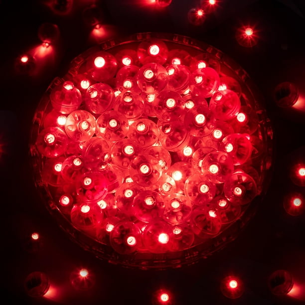 Mini luces LED con forma de globo ZGWJ, color rojo, 50 unidades, para fiestas