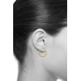 thumbnail image 2 of Wellingsale Ladies 14k Yellow Gold Polished Satin Finish 3mm Tube Hoop Earrings (35 x 35 mm), 2 of 7