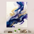 thumbnail image 2 of Designart Blue And Gold Splash Paint IV Canvas Wall Art, 2 of 5