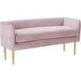 thumbnail image 2 of Home Square 2 Piece Contemporary Velvet Bench Set in Pink, 2 of 5