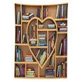 thumbnail image 3 of Ambesonne Library Tablecloth Rectangular Table Cover, Love Reading Books Heart, 52"x70", Multicolor, 3 of 4