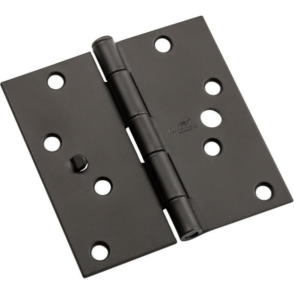 National Hardware - V512 4" SQR Hinge with Security Stud 3/pk - Black