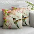 thumbnail image 3 of Nawypu  Pillow Covers Flying Hummingbird and Pink Flowers Oil Painting 18X18 Inch,Throw Pillow Covers Decor for Couch Bedroom Living for Men Women Pack of, 3 of 5