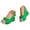 Green, variant on Slip on Wedge Sandals for Women Summer Party Bow Chunky Heel Shoes Espadrilles High Top Vacation Slide Sandal White Size 7