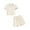 Beige., variant on Girl's 2 Piece School Set,Summer Short Sleeve T-Shirts and Shorts,1-13 Years Lapel Shirt Elastic Waist Shorts Outfit