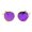 gold purple, variant on SA106 Color Mirror Flat Lens Wire Rim Large Cat Eye Sunglasses Silver Mirror