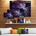 thumbnail image 4 of Designart Glittering Purple Fractal Flower Canvas Wall Art, 4 of 4