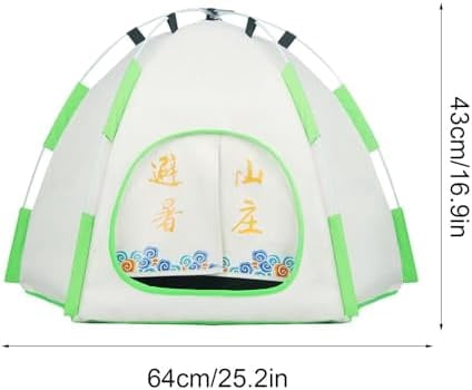 Pet Cooling House with 4 Ice Packs and Mat, Foldable Tent for Indoor Outdoor Use