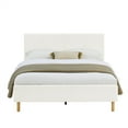 thumbnail image 3 of Gewnee Queen Size Platform Bed Frame with Upholstered Teddy Velvet Headboard - Wood Slat Support, Sturdy Construction.No Box Spring Required, 3 of 13
