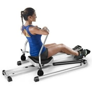 Total Motion Rower with LCD Monitor w/Adjustable Double Hydraulic Resistance Home Gym