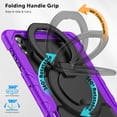 thumbnail image 4 of for Samsung Galaxy Tab S11 Ultra Case 14.6 inch, 360 Rotating Shockproof Cover with Stand, Handle, Shoulder Strap (SM-X930/X936B), Purple, 4 of 7