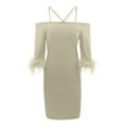 thumbnail image 5 of Vestido sexy de verano con escote cruzado y falda lápiz de un solo hombro para mujer: atractivo diseño cruzado, corte lápiz, 5 of 5