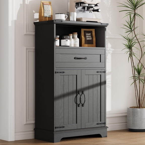 Bathroom Cabinet with Doors and Drawers, Freestanding Bathroom Cabinet for Kitchen, Living Room, White