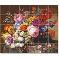 thumbnail image 1 of Ceramic Tile Mural-Joseph Nigg Flowers Tile Mural Commercial Decor. 25.5" w x 21.25" h using (30) 4.25 x 4.25 ceramic tiles, 1 of 3