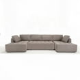 thumbnail image 6 of [Modern U-shaped Sofa 138.5" with Breathable Mesh Fabric and 6-seat Capacity], 6 of 16