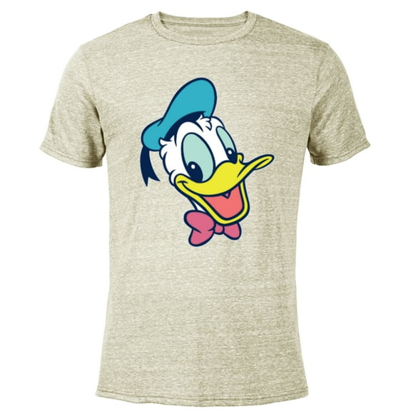 Disney Mickey and Friends Donald Duck Face - Short Sleeve Blended T-Shirt for Adults - Customized-Yellow