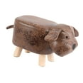 thumbnail image 2 of Animal Footstool Kids Learning Stool Step Stool Cute Pouffe Chair Waterproof Brown, 2 of 9