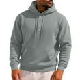 thumbnail image 3 of DODADAWANJ Big and Tall Hoodies for Men Button Up Pullover Hoodie Fashion Autumn Hooded Sweatshirts with Kangaroo Pocket Workout Sweatshirt L, 3 of 7