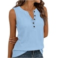 thumbnail image 3 of Women's Solid Round Neck Tank Top Sleeveless Summer Blouse Casual Lightweight Tee, 3 of 6