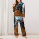 thumbnail image 2 of Balery Realistic Cute Sea Turtle Conjunto de Pijama con Estampado para Mujer, Conjunto de Dos Piezas con Manga Larga, Ropa de Dormir Suave con Bolsillos, Pijamas Cómodos-Large, 2 of 7