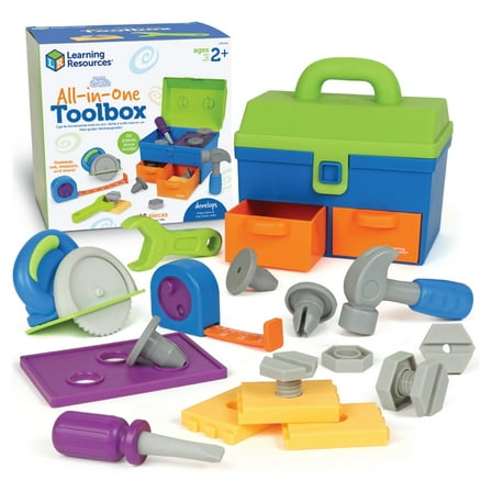 Learning Resources New Sprouts All-in-One Toolbox, Kids Building Tools & Construction Toy