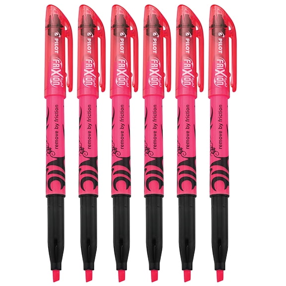 Pilot FriXion Light Erasable Highlighters, Chisel Tip, Pink Ink, 6 Count