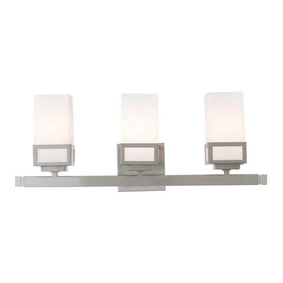 3 Light Bathroom Light in Modern Style 23.88 inches Wide By 8.5 inches High-Brushed Nickel Finish Bailey Street Home 218-Bel-2513086
