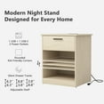thumbnail image 5 of Hommoo Nightstand with Drawer and Open Storage, End Table Bedside Table with Charging Station, for Bedroom, Living Room, Light Natural, 5 of 8