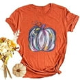 thumbnail image 2 of Camisa de calabaza para mujer, camisetas gráficas de leopardo a cuadros para mujer, divertida y bonita camisa de manga corta para otoño, camisetas de regalo de Acción de Gracias Pompotops  hfajkhk123909, 2 of 9