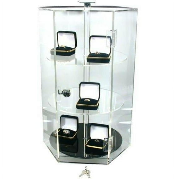 Revolving Locking Display Case Counter Top