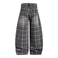 thumbnail image 5 of adaychics Plaid Wide Leg Pants for Women Wide Leg Vintage Baggy Trousers with Pockets Unisex Lounge Pants Streetwear, 5 of 9