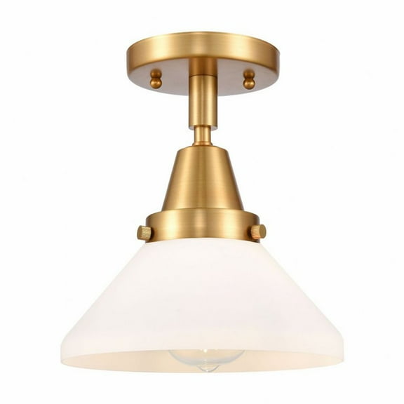 447-1C-SG-G4471-Innovations Lighting-Caden - 1 Light Flush Mount In Industrial Style-7 Inches Tall and 8 Inches Wide-Satin Gold Finish-Matte White