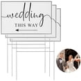 thumbnail image 1 of Letreros de Flecha de Dirección de Boda, 3 Letreros de Plástico de Esta Manera con Estacas, Letrero de Carretera Direccional Impreso a Doble Cara, Suministro de Decoración de Patio de Boda para Recepción de Ceremonia, 1 of 7