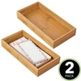 thumbnail image 2 of mDesign Stackable 12" Long Office Bamboo Drawer Organizer - 2 Pack, Natural Wood, 2 of 8