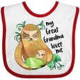 thumbnail image 3 of Inktastic My Great Grandma Loves Me Cute Sloth and Baby Boys or Girls Baby Bib, 3 of 4